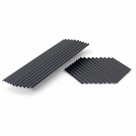 Coppia di Vassoi in Acciaio Laccato Nero o Dorato Design Moderno - Savona Viadurini