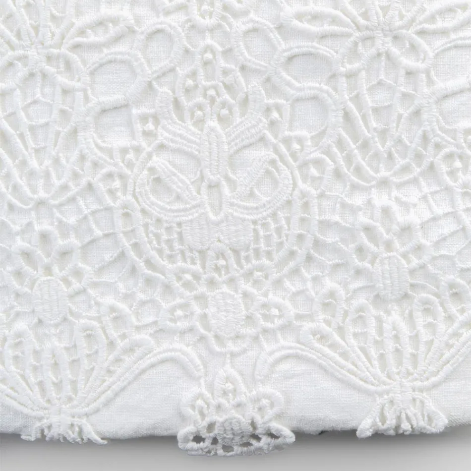 Copripiumone Matrimoniale in Lino con Pizzo Gocce Sacco Contenitore - Amadeus Viadurini