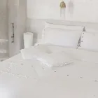 Copripiumone Matrimoniale in Lino con Pizzo Gocce Sacco Contenitore - Amadeus Viadurini