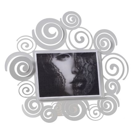 Cornice portafoto per foto da 10x15 cm, in legno grigio e bianco