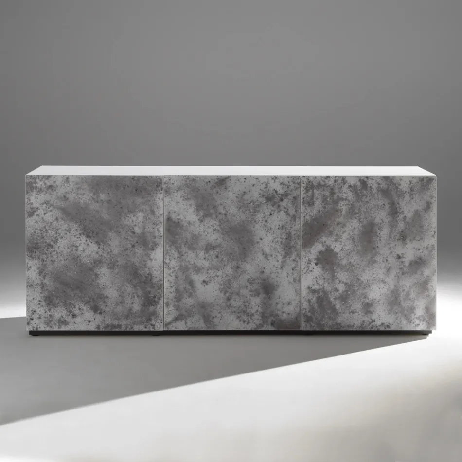 Credenza a 3 Ante e 3 Ripiani Interni IN Legno e MDF - Pesci Viadurini