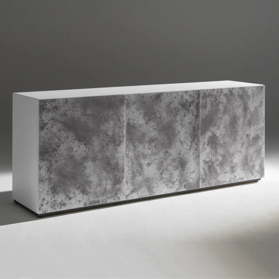 Credenza a 3 Ante e 3 Ripiani Interni IN Legno e MDF - Pesci Viadurini