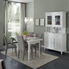 Credenza Alta con Vetrina da Soggiorno in Legno Made in Italy - Bran Viadurini