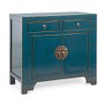 Credenza Bassa 2 Ante e 2 Cassetti in Legno di Olmo Blu Homemotion - Konan