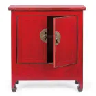 Credenza Bassa a 2 Ante Vintage in Legno di Olmo Rosso Homemotion - Konan Viadurini