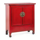 Credenza Bassa a 2 Ante Vintage in Legno di Olmo Rosso Homemotion - Konan Viadurini