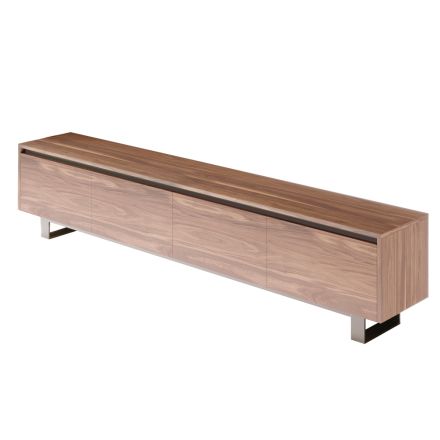 Credenza Bassa in Legno con Base in Metallo Made in Italy - Berta Viadurini