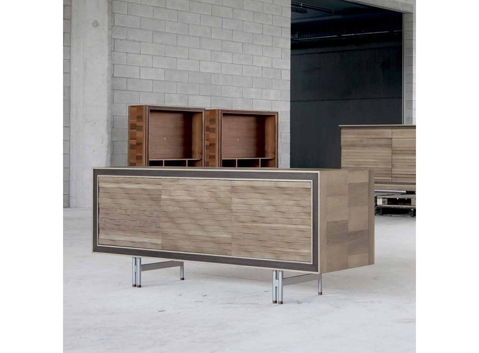 Credenza design moderno in legno massello, L192 x P 50 cm, Teresa 
