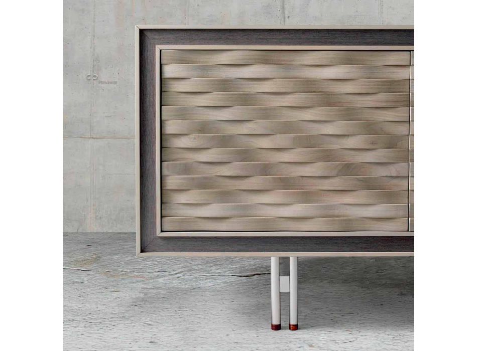 Credenza design moderno in legno massello, L192 x P 50 cm, Teresa 
