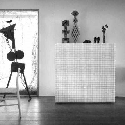 Credenza di design a 2 ante bianca, nera oppure oro modello Flora Viadurini