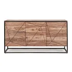 Credenza in Legno di Acacia e Acciaio 3 o 4 Ante Homemotion - Cristoforo Viadurini