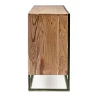Credenza in Legno di Acacia e Acciaio 3 o 4 Ante Homemotion - Cristoforo Viadurini
