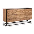 Credenza in Legno di Acacia e Acciaio 3 o 4 Ante Homemotion - Cristoforo Viadurini