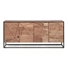 Credenza in Legno di Acacia e Acciaio 3 o 4 Ante Homemotion - Cristoforo Viadurini
