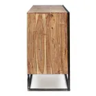 Credenza in Legno di Acacia e Acciaio 3 o 4 Ante Homemotion - Cristoforo Viadurini