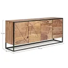 Credenza in Legno di Acacia e Acciaio 3 o 4 Ante Homemotion - Cristoforo Viadurini