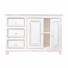 Credenza in Legno di Mango Massello Verniciato Bianco Stile Rustico - Renga Viadurini