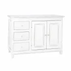 Credenza in Legno di Mango Massello Verniciato Bianco Stile Rustico - Renga Viadurini