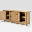 Credenza in Legno di Pino Naturale Invecchiato con 2 o 4 Ante - Aituno Viadurini