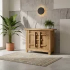 Credenza in Legno di Pino Naturale Invecchiato con 2 o 4 Ante - Aituno Viadurini