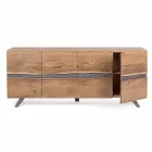 Credenza in Legno e Acciaio Verniciato Design Moderno Homemotion - Silvia Viadurini