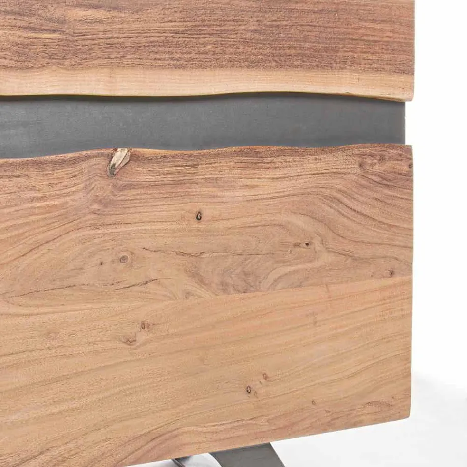 Credenza in Legno e Acciaio Verniciato Design Moderno Homemotion - Silvia Viadurini
