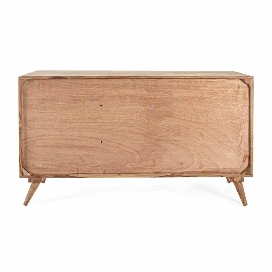 Credenza in Legno Finitura Naturale con Ante e Cassetti Homemotion - Ventador Viadurini