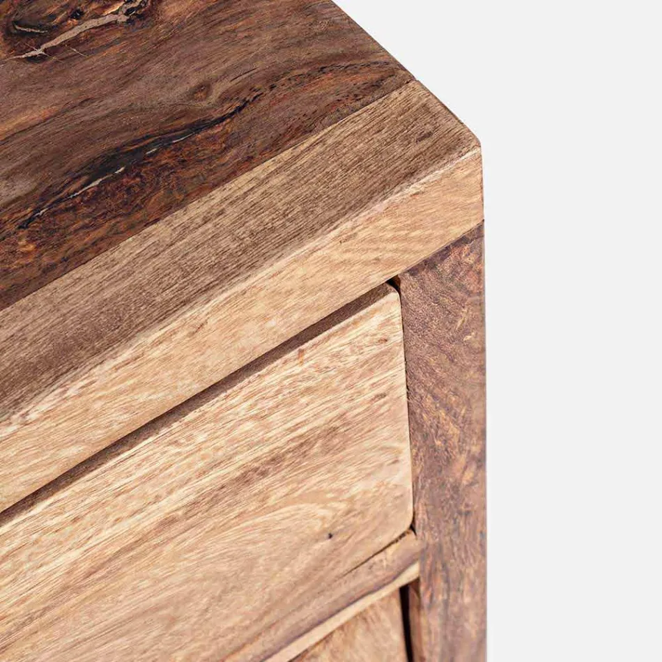 Credenza in Legno Finitura Naturale con Ante e Cassetti Homemotion - Ventador Viadurini