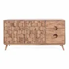 Credenza in Legno Finitura Naturale con Ante e Cassetti Homemotion - Ventador Viadurini
