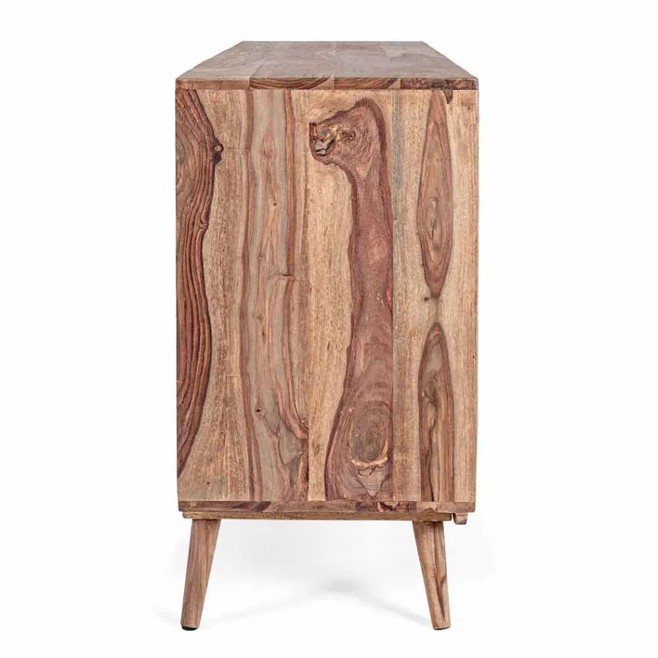 Credenza in Legno Finitura Naturale con Ante e Cassetti Homemotion - Ventador Viadurini