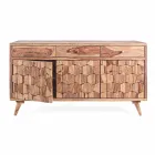 Credenza in Legno Finitura Naturale con Ante e Cassetti Homemotion - Ventador Viadurini