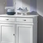 Credenza in Legno Laccato Bianco con 2 Ante e 2 Cassetti Made in Italy - Sogbo Viadurini