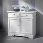 Credenza in Legno Laccato Bianco con 2 Ante e 2 Cassetti Made in Italy - Sogbo Viadurini