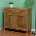 Credenza in Teak Massello con 2 Ante e 2 Cassetti - Budo Viadurini