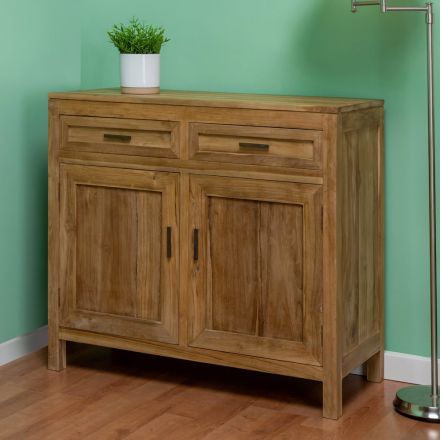 Credenza in Teak Massello con 2 Ante e 2 Cassetti - Budo Viadurini
