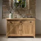 Credenza in Teak Massello con 2 Ante e 3 Cassetti - Karate Viadurini
