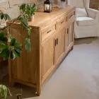 Credenza in Teak Massello con 3 Ante e 3 Cassetti - Sumo Viadurini