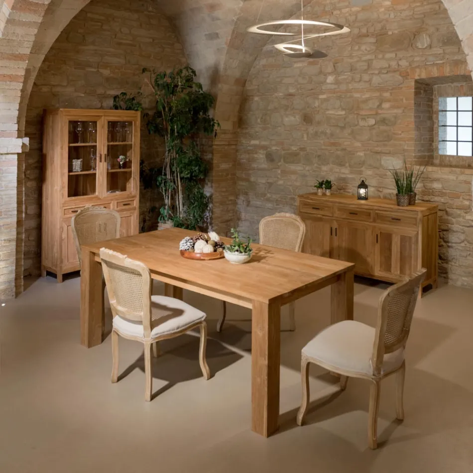 Credenza in Teak Massello con 3 Ante e 3 Cassetti - Sumo Viadurini