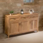Credenza in Teak Massello con 3 Ante e 3 Cassetti - Sumo Viadurini