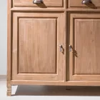 Credenza in Teak Massello con 3 Ante e 4 Cassetti - Judo Viadurini