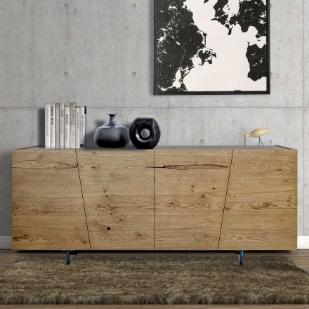 Credenza Living a 4 Ante in Legno Massello Made in Italy – Khal Viadurini