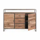 Credenza Moderna con Struttura in Legno di Acacia e Acciaio Homemotion - Posta Viadurini