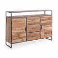 Credenza Moderna con Struttura in Legno di Acacia e Acciaio Homemotion - Posta