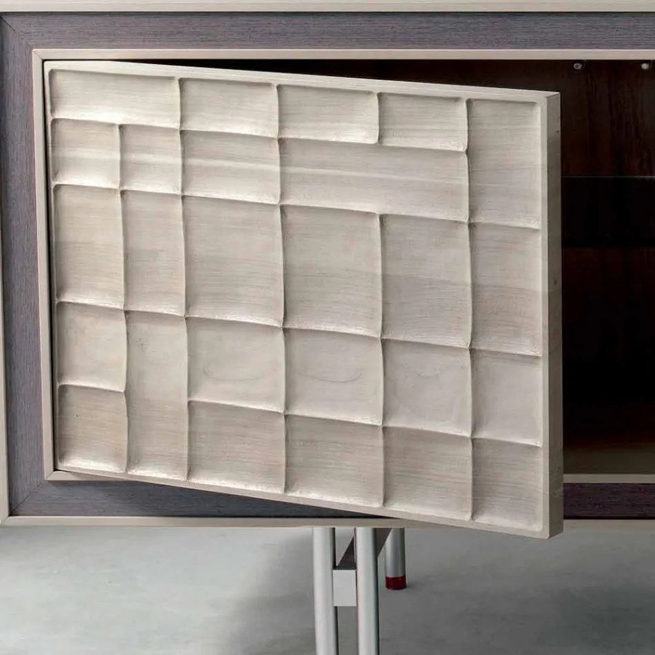 Credenza moderna di design con 3 ante in legno massello Anna Viadurini