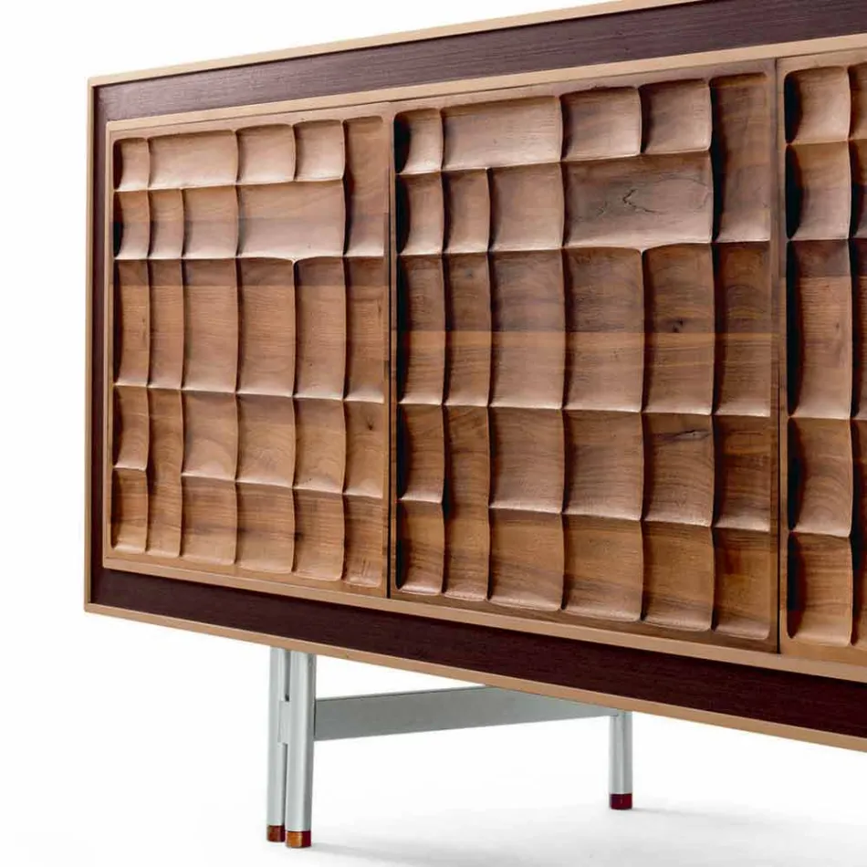 Credenza moderna di design con 3 ante in legno massello Anna Viadurini