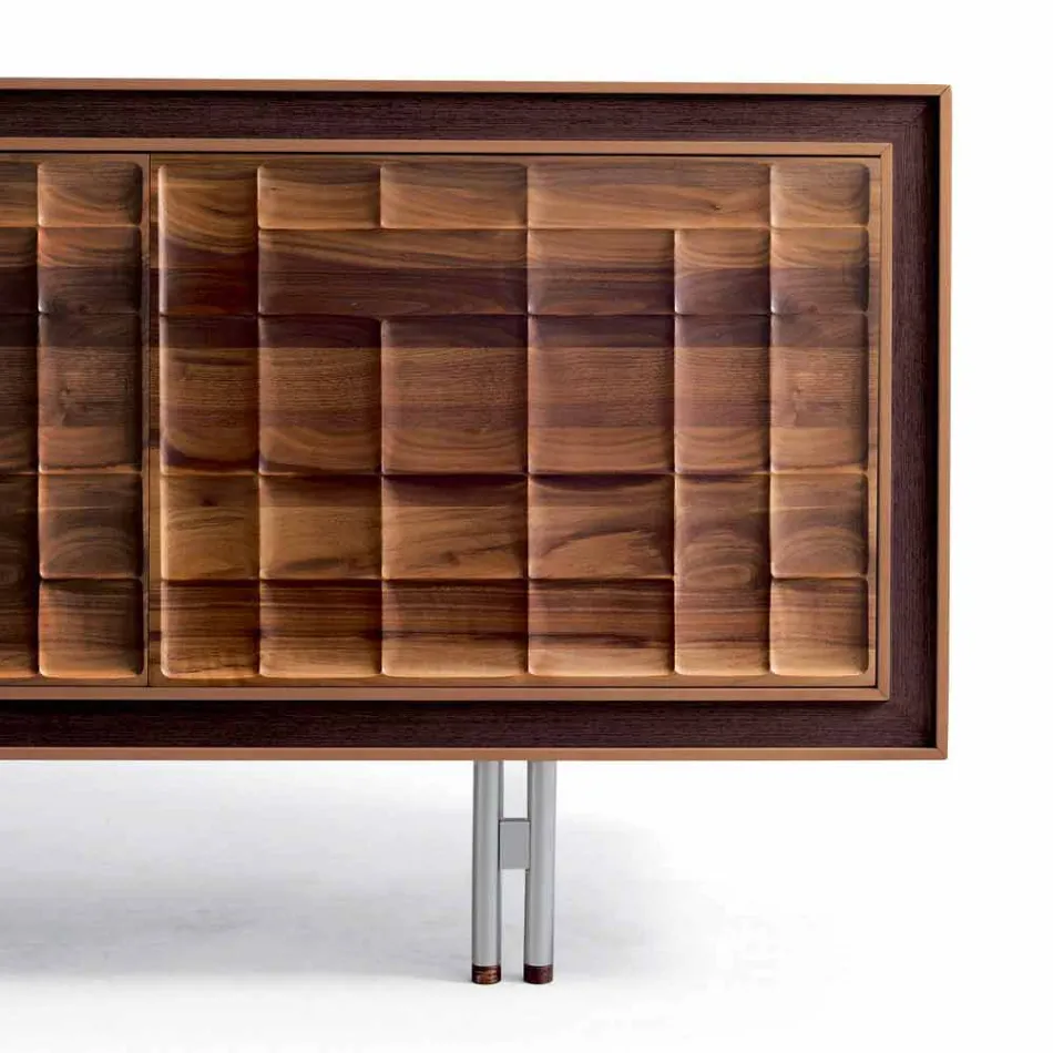 Credenza moderna di design con 3 ante in legno massello Anna Viadurini