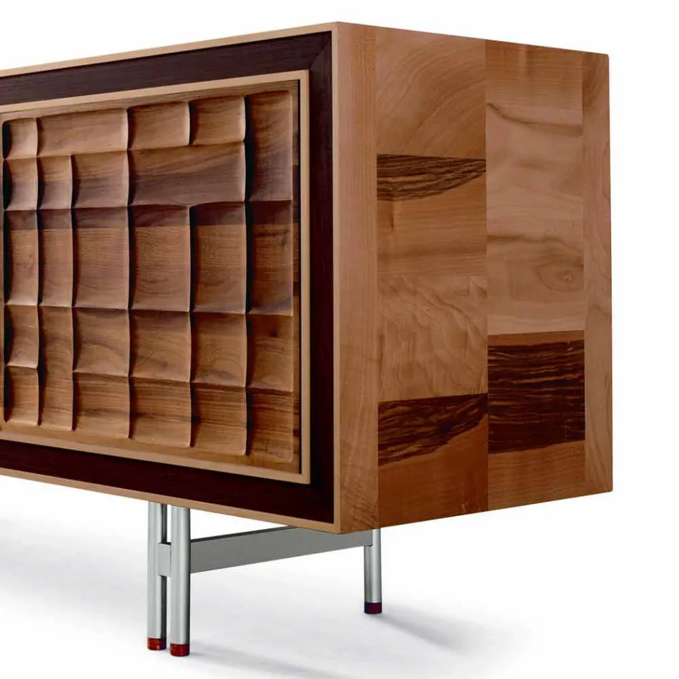 Credenza moderna di design con 3 ante in legno massello Anna Viadurini