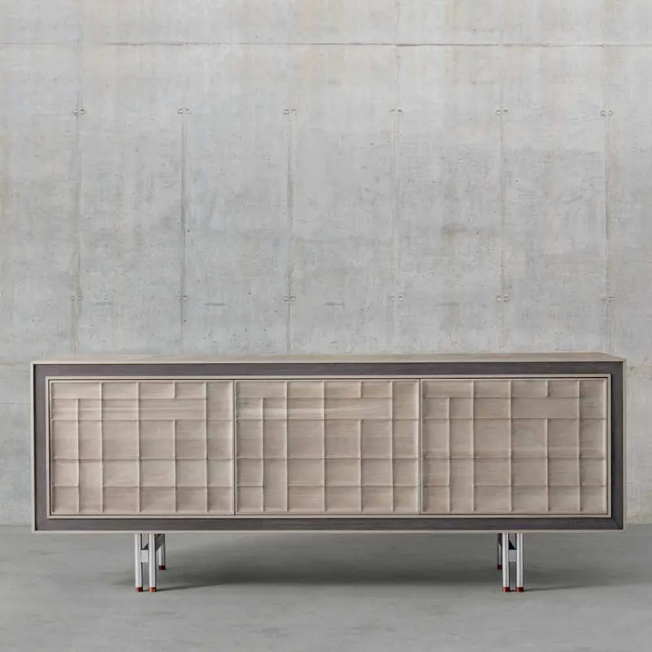 Credenza moderna di design con 3 ante in legno massello Anna Viadurini
