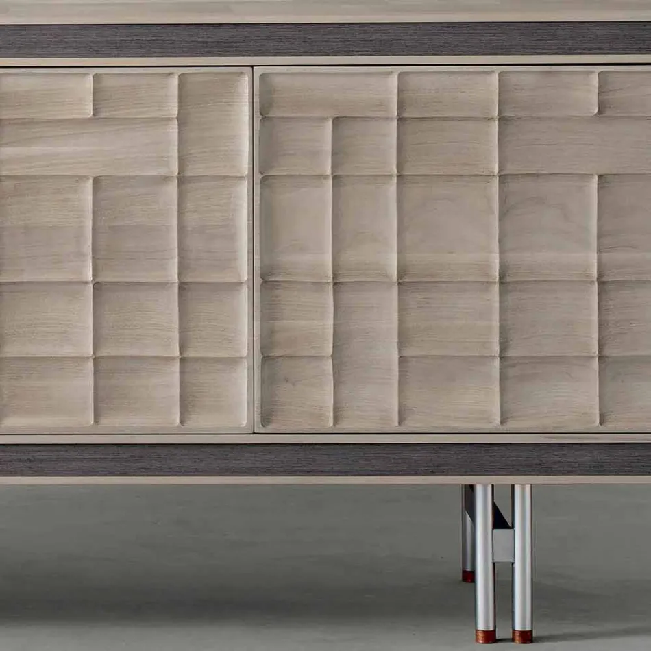 Credenza moderna di design con 3 ante in legno massello Anna Viadurini