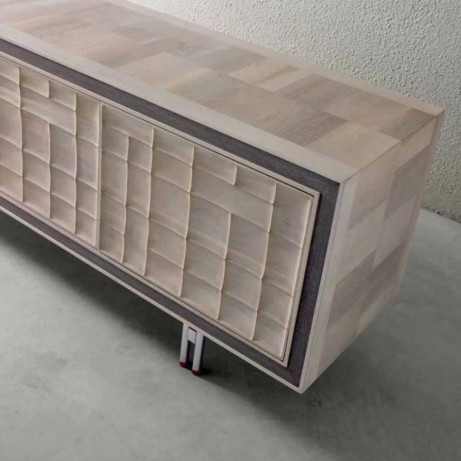 Credenza moderna di design con 3 ante in legno massello Anna Viadurini
